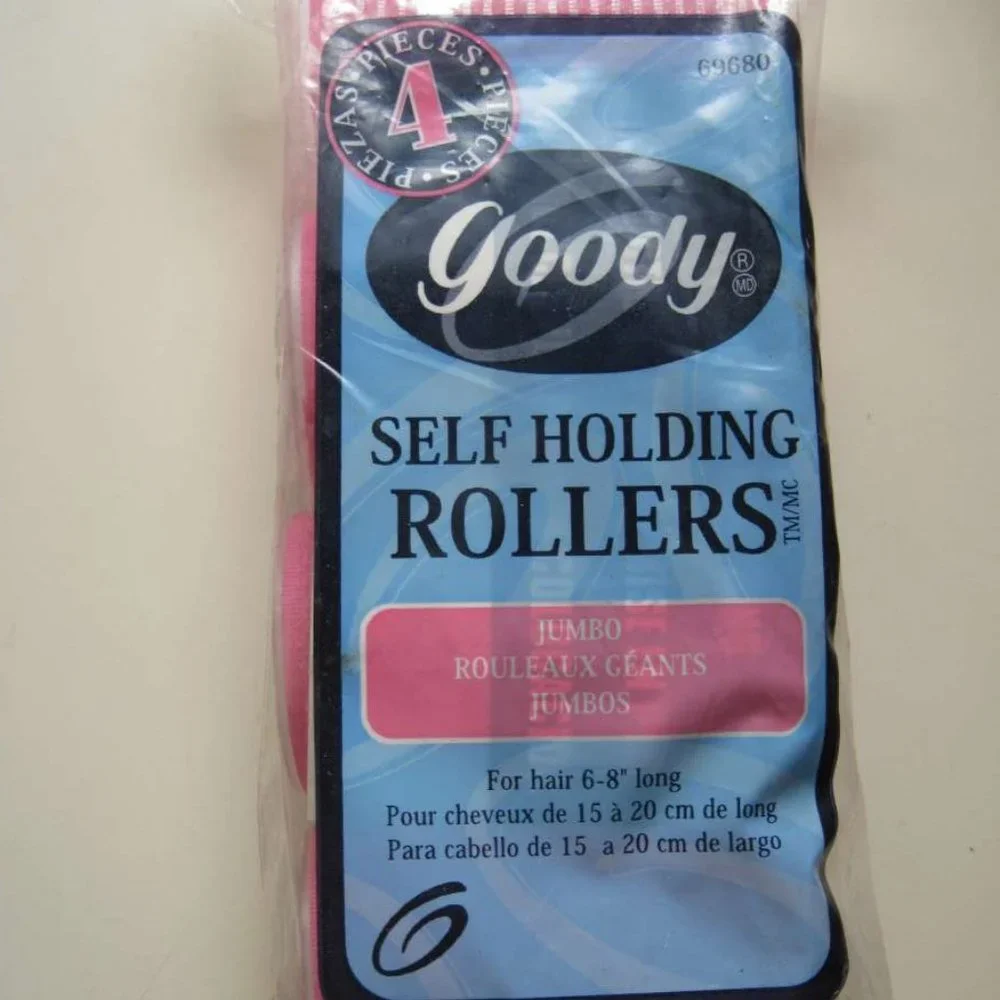 4 Goody Special Jumbo Self Holding Rollers Classic Hair Curler Old Style Hook